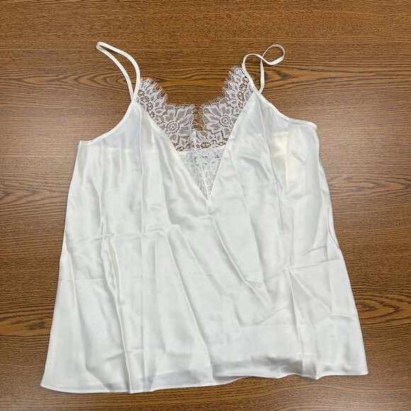 Ginia RTW 100% Silk Blaise Lace Cami in Ivory, Size 10 - NWT - Picture 1 of 6